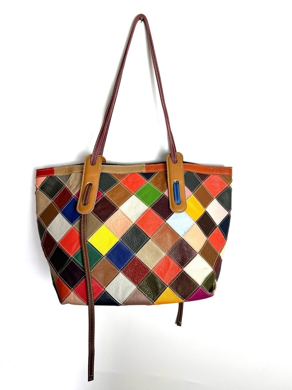 Eysee Patchwork Diamond Patterned Colorful 
 Tote Bag Unbranded Boho style